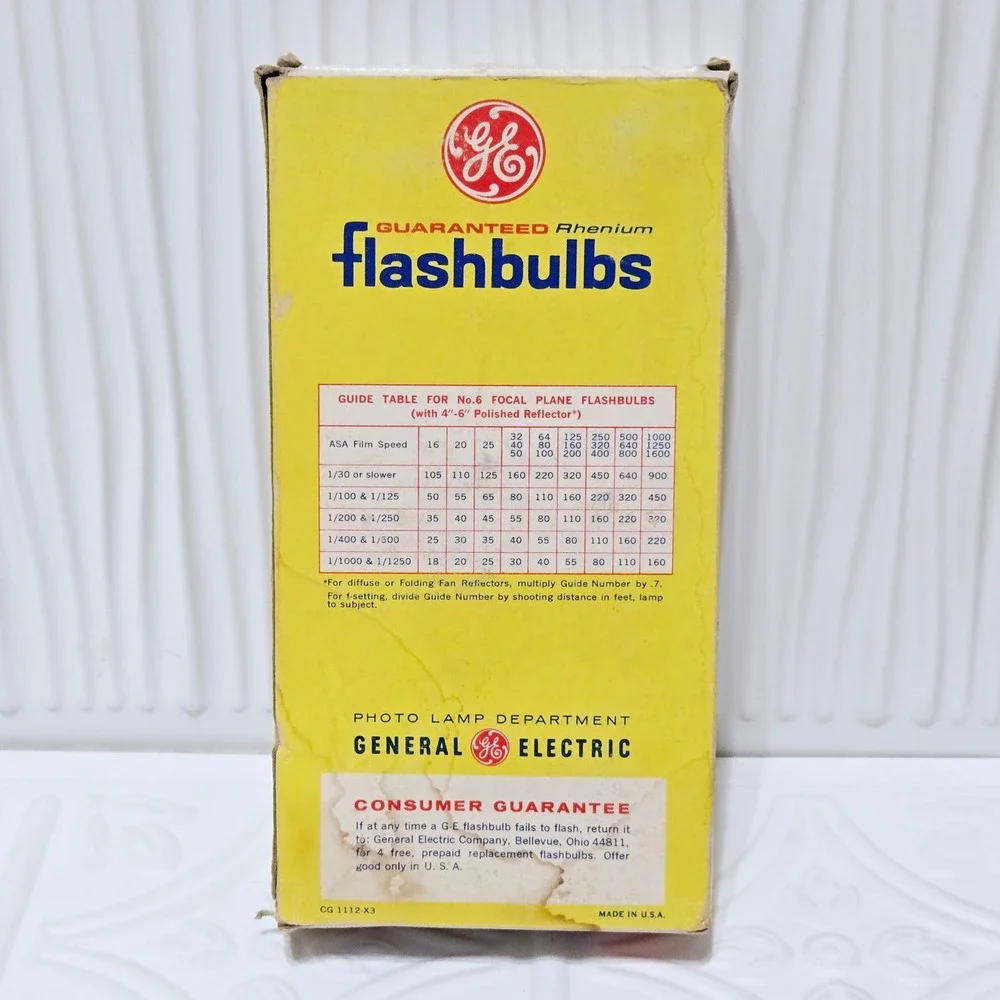 General Electric Flashbulbs Rhenium Twelve Clear Bulbs‎ #6
